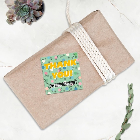 1.75” Personalized Retro Thank You Stickers 120 Ct - Picture 5 of 7